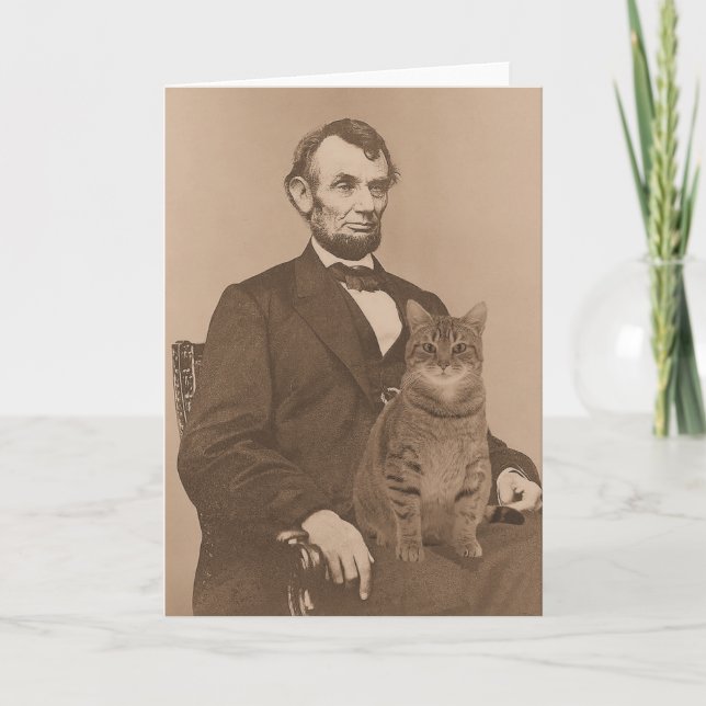 Abraham Lincoln and his cat "Gloria" 2 Card (Front)
