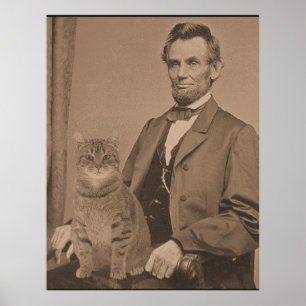 Abraham Lincoln and his cat Gloria 3 Poster