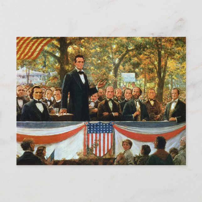 Abraham Lincoln and Stephen A. Douglas Postcard (Front)