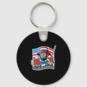 Abraham lincoln angler four lures and seven beers key ring