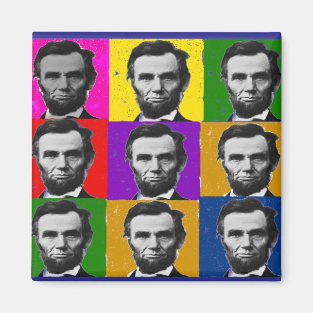 Abraham Lincoln Art Gifts---Unique 9 Photos Magnet (Front)