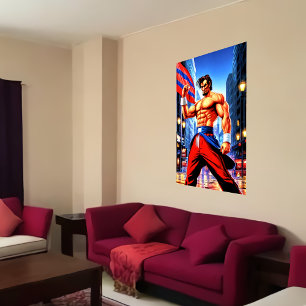 Abraham Lincoln as a fighter   AI Art Poster