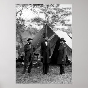 ABRAHAM LINCOLN at ANTIETAM BATTLEFIELD 1862 Poster