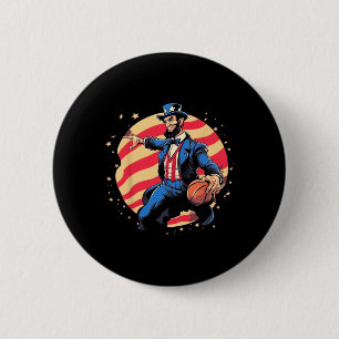Abraham Lincoln Basketball Fans And Players  6 Cm Round Badge