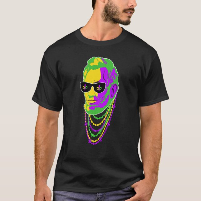 Abraham Lincoln Beads Mardi Gras Carnival 2023 T-Shirt (Front)