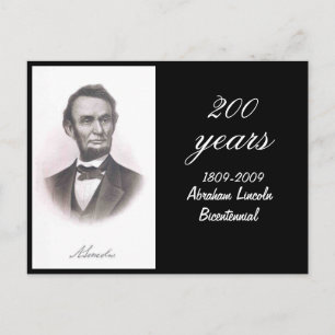 Abraham Lincoln Bicentennial Commemorative Postcard