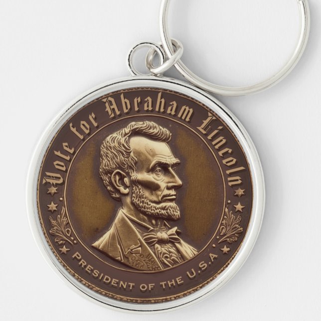 Abraham Lincoln Campaign Button Key Ring (Front)