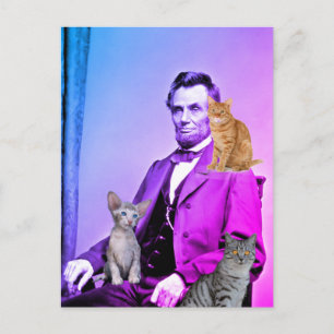 ABRAHAM LINCOLN CAT LOVER POSTCARDS
