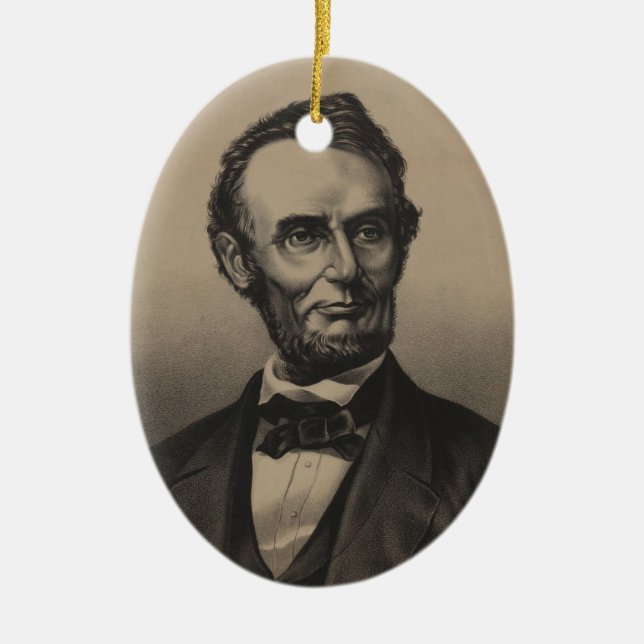 Abraham Lincoln Ceramic Tree Decoration (Front)