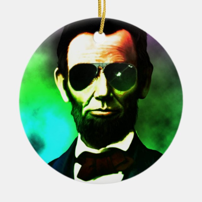 Abraham Lincoln Ceramic Tree Decoration (Front)