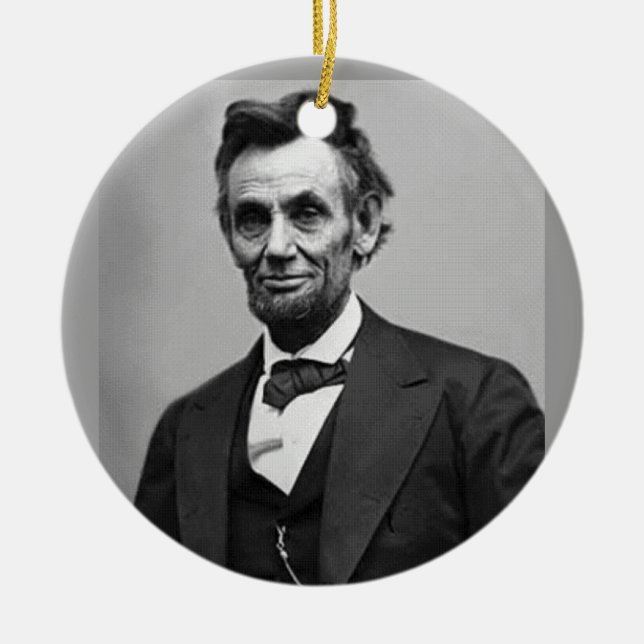Abraham Lincoln Ceramic Tree Decoration (Front)