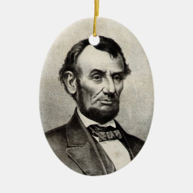 Abraham Lincoln Ceramic Tree Decoration (Front)