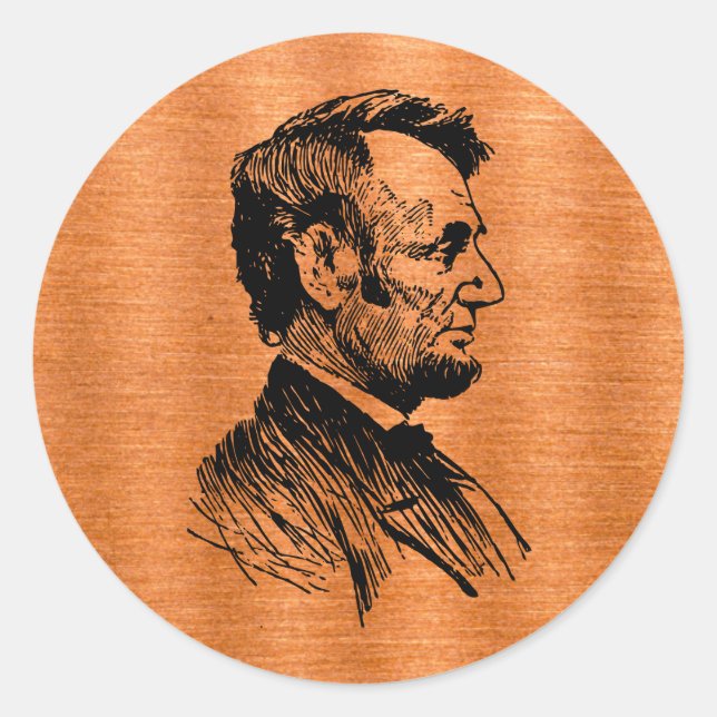 Abraham Lincoln Classic Round Sticker (Front)