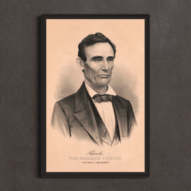 Abraham Lincoln Elected President 1860 Lithograph Poster (Creator Uploaded)