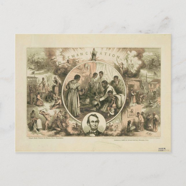 Abraham Lincoln Emancipation Proclamation Collage Postcard (Front)