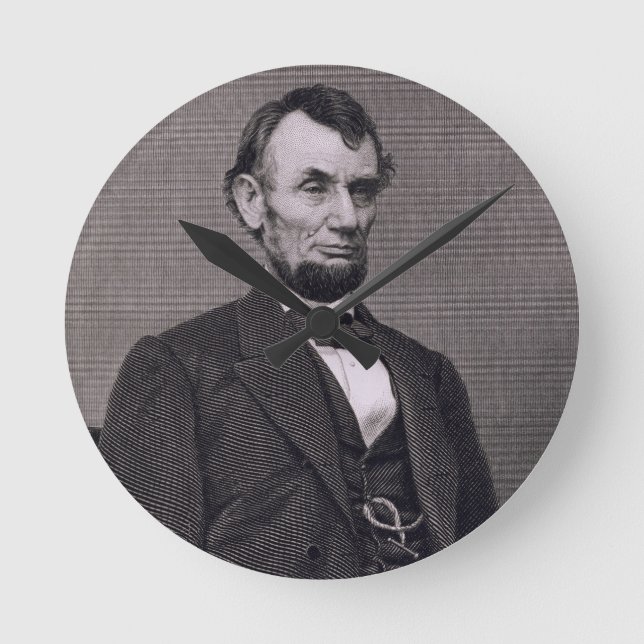 Abraham Lincoln, engraved from a photograph by Wil Round Clock (Front)