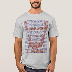 Abraham Lincoln & Gettysburg Address in Red & Blue T-Shirt