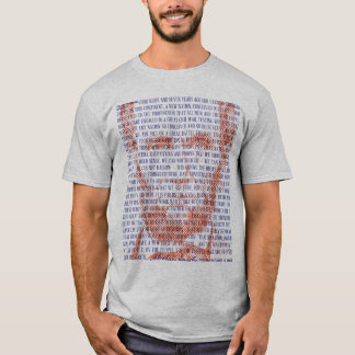 Abraham Lincoln & Gettysburg Address in Red & Blue T-Shirt