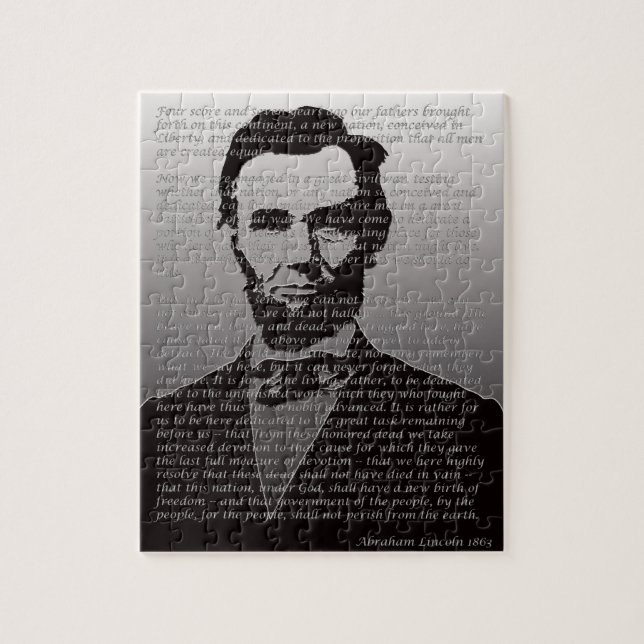 Abraham Lincoln  & Gettysburg Address Puzzle (Vertical)
