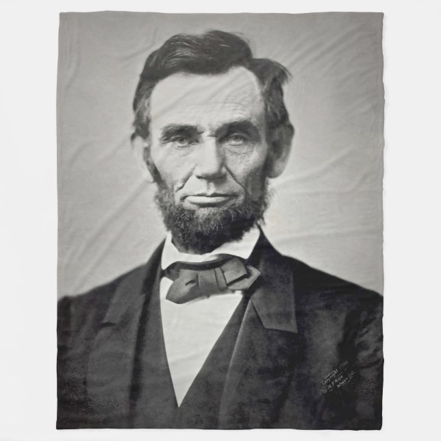 Abraham Lincoln Gettysburg Portrait Fleece Blanket (Front)