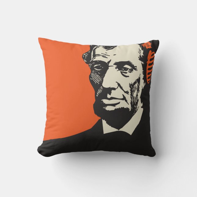 Abraham Lincoln in headphones Cushion (Front)