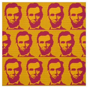 Abraham Lincoln in Pop Art Orange & Red Fabric