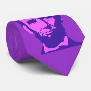 Abraham Lincoln in Pop Art Pink & Purple Tie