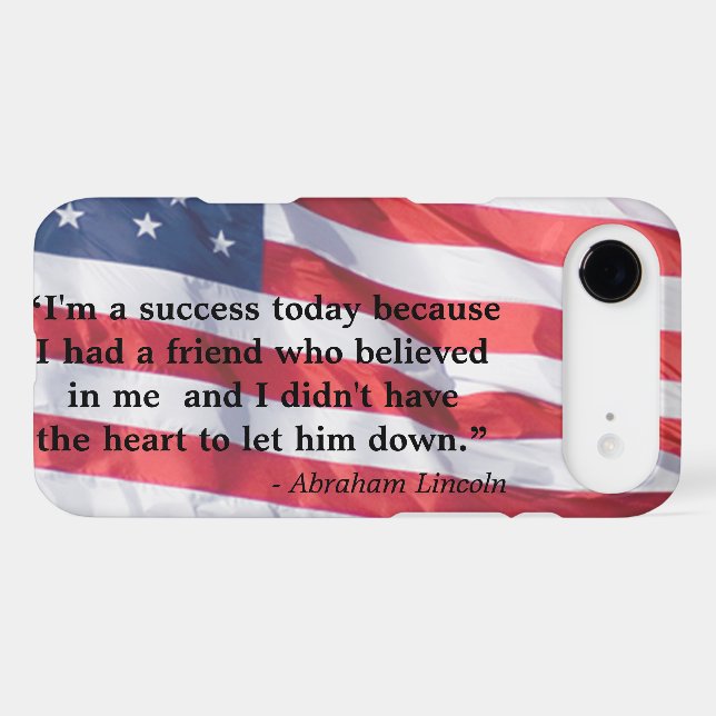 Abraham Lincoln Inspirational Friend Quote US Flag (Back (Horizontal))