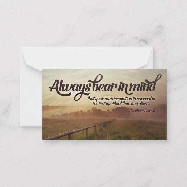 Abraham Lincoln Inspirational Quote "Always" Card (Front)