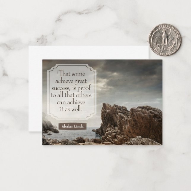 Abraham Lincoln Inspirational Quote "Success" Card (Front/Back In Situ)