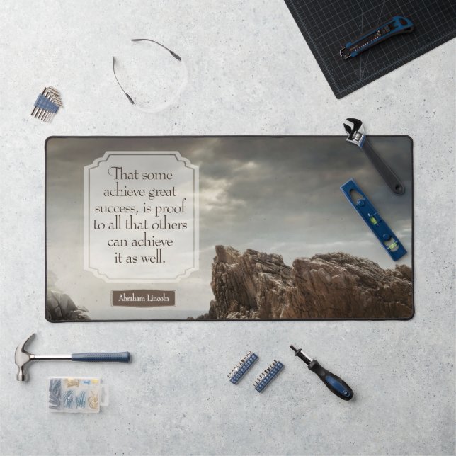 Abraham Lincoln Inspirational Quote "Success" Desk Mat (Workstation)