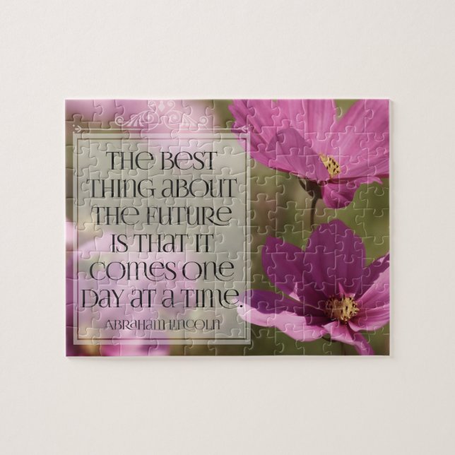 Abraham Lincoln Inspirational Quote "The future" Jigsaw Puzzle (Horizontal)