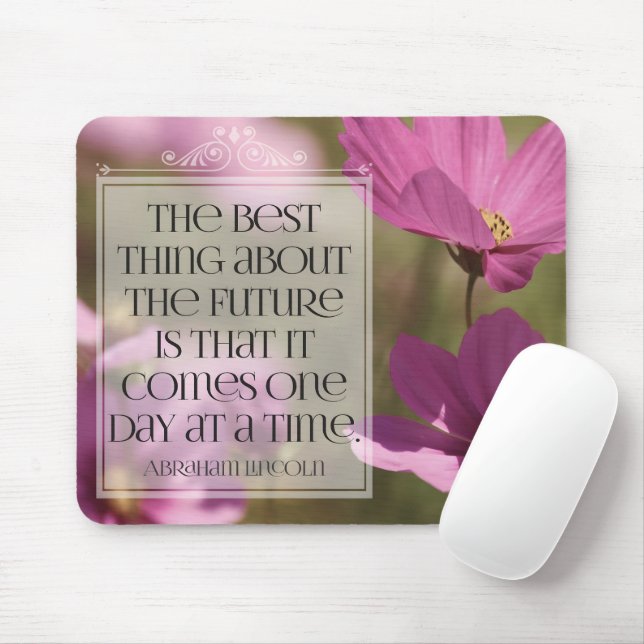 Abraham Lincoln Inspirational Quote "The future" Mouse Pad (With Mouse)