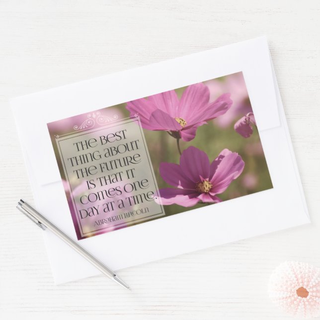 Abraham Lincoln Inspirational Quote "The future" Rectangular Sticker (Envelope)