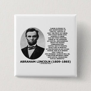 Abraham Lincoln Labour Capital Mutual Benefits 15 Cm Square Badge