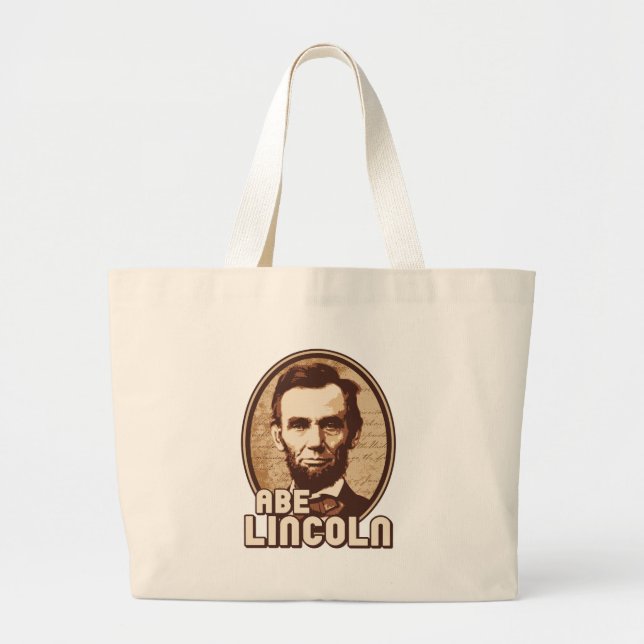 Abraham Lincoln Large Tote Bag (Front)