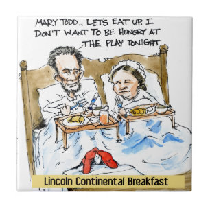 Abraham Lincoln & Mary Todd Breakfast In Bed Ceramic Tile