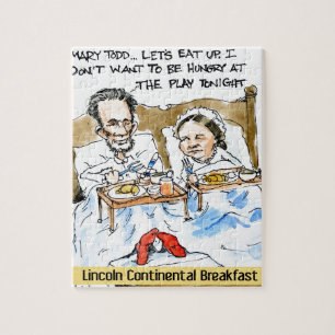Abraham Lincoln & Mary Todd Breakfast In Bed Jigsaw Puzzle