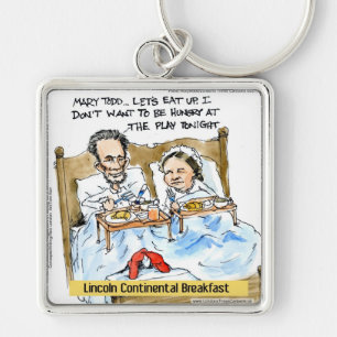 Abraham Lincoln & Mary Todd Breakfast In Bed Key Ring