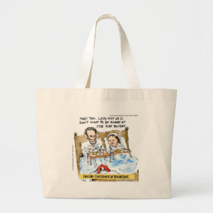 Abraham Lincoln & Mary Todd Breakfast In Bed Large Tote Bag