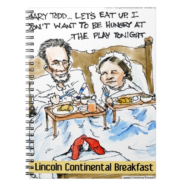 Abraham Lincoln & Mary Todd Breakfast In Bed Notebook (Front)