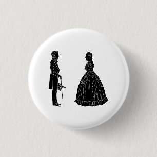 abraham lincoln mary todd lincoln silhouette 3 cm round badge