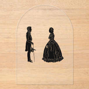 abraham lincoln mary todd lincoln silhouette acrylic invitations