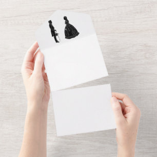 abraham lincoln mary todd lincoln silhouette all in one invitation