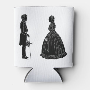 abraham lincoln mary todd lincoln silhouette can cooler
