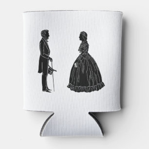 abraham lincoln mary todd lincoln silhouette can cooler