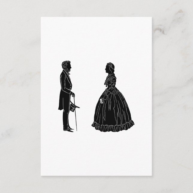 abraham lincoln mary todd lincoln silhouette enclosure card (Front)