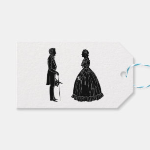 abraham lincoln mary todd lincoln silhouette gift tags
