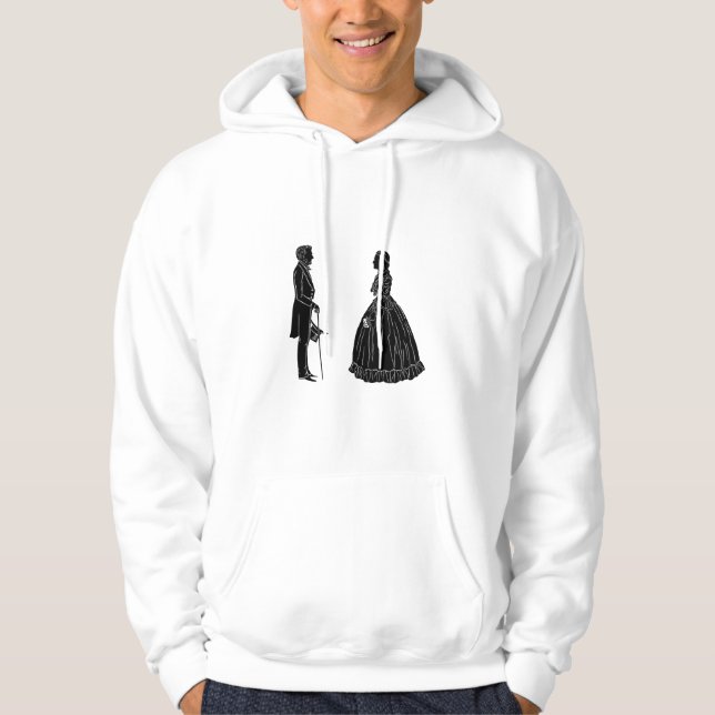 abraham lincoln mary todd lincoln silhouette hoodie (Front)