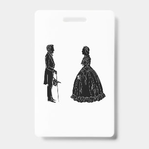 abraham lincoln mary todd lincoln silhouette ID badge